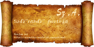 Szánthó Asztrid névjegykártya